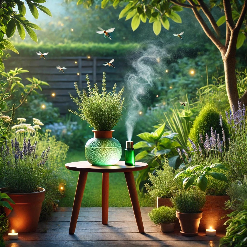 lavender, citronella, basil, and mint. A small wooden tab
